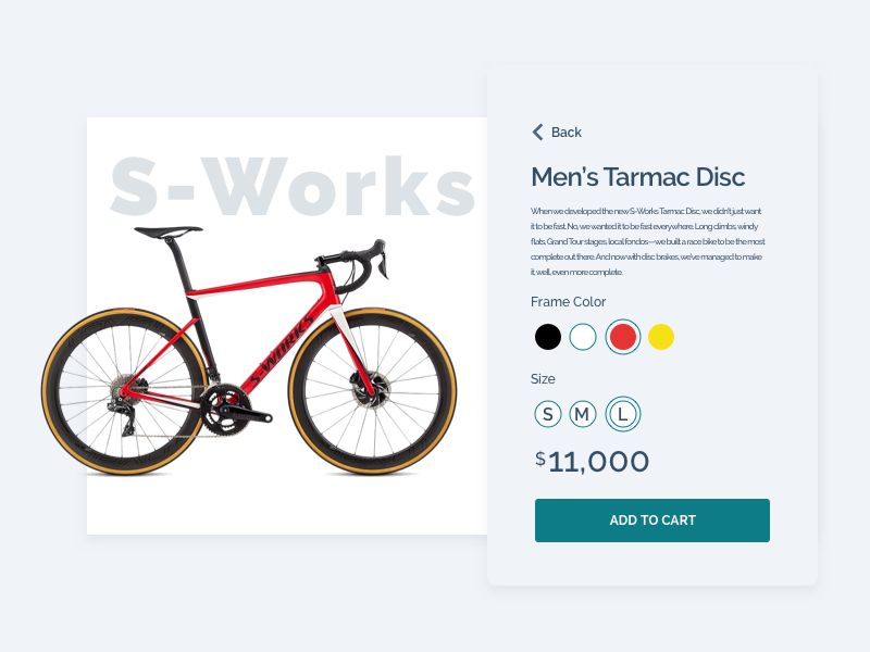 Dribbble shot of a product listing