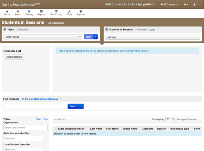 Old PA Next students in session screen